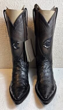 Cuadra Men's Black Ostrich Szie 7.5 EE Premium